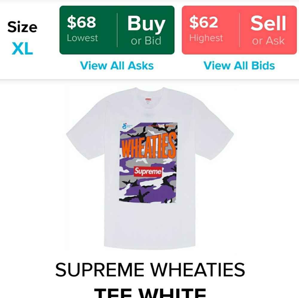 Supreme Wheaties t- shirt size XL